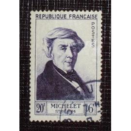 FRANCE N° 949 oblitéré de 1953 - 20f + 6f violet « Jules Michelet, historien » - Cote 13 euros