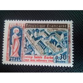 timbre FRANCE YT 1280 500ème Anniversaire du Collège St Barbe 1960 (020206)