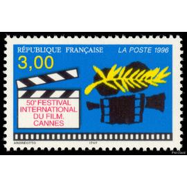 france 1996, très beau timbre neuf** luxe yvert 3040, 50ème festival international du film de cinéma à cannes.
