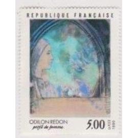 timbre Odilon Redon - Profil de Femme 5,00 francs n° 2635 non oblitéré - France Année 1990 - brn83 -
