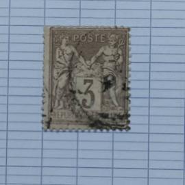 lot n°3039 -- timbre oblitéré France classique n ° 87 ----- 3c gris