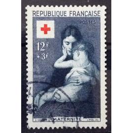 Croix Rouge 1954 - Maternité 12f+3f (Très Joli n° 1006) Obl - Cote 12,00 - France Année 1954 - brn83 - N20430