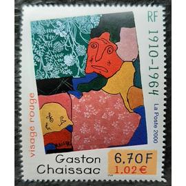 Timbre N° 3350 - Gaston Chaissac - Visage Rouge - 2000