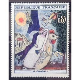 Chagall - Les Mariés de la Tour Eiffel 0,85 (Impeccable n° 1398) Neuf** Luxe (= Sans Trace de Charnière) - France Année 1963 - brn83 - N28023