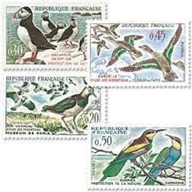 oiseaux : vanneaux-macareux moinet-sarcelles-guêpiers série complète année 1960 n° 1273 1274 1275 1276 yvert et tellier luxe