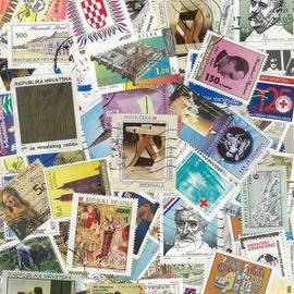 Collection de timbres Croatie Apres 1991 oblitérés : Qté - 100 timbres différents