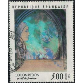 France 1990 Oblitéré Used Odilon Redon oeuvre Profil de femme Y&T FR 2635 SU