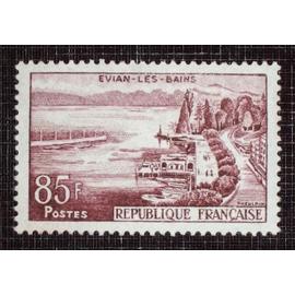 FRANCE N° 1193 neuf sans charnière de 1959 - 85f lilas-brun « Evian-les-Bains » - Cote 4,50 euros