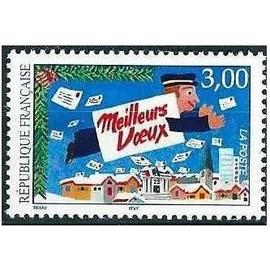 france 1997, très beau timbre yvert 3125, meilleurs voeux du facteur volant, neuf** luxe -