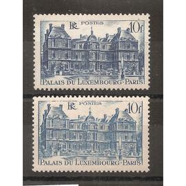 760 et 760a (1946) Variété de Couleur sur Palais du Luxembourg 10f N** (cote 0,6e) (6712)