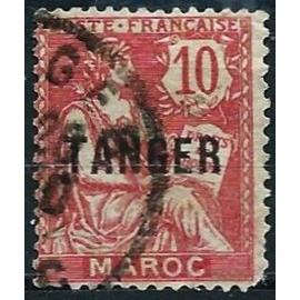 maroc, protectorat français 1918 / 24, beau timbre yvert 85, type mouchon 10c. rose libellé "maroc" et surchargé "tanger", oblitéré, TBE.