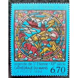 Timbre N° 2859 - Cathédrale du Mans - Vitrail roman -1994
