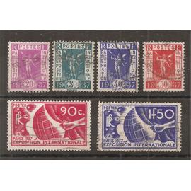 322 à 327 (1936) Série Exposition Internationale Oblitérée (cote 17e) (8294)