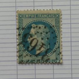 lot n°1924 -- timbre oblitéré France classique n ° 29 ---- 20c bleu