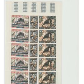 Feuille de timbres de Monaco neuve Réf. 496,497 et 498.