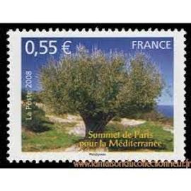 sommet de paris pour la méditerranée : olivier année 2008 n° 4259 yvert et tellier luxe