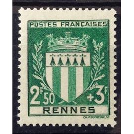 Blasons - Armoiries de Villes - 1941 - Rennes (Impeccable n° 534) Neuf** Luxe (= Sans Trace de Charnière) - Cote 3,50&euro; - France Année 1941 - brn83 - N20109