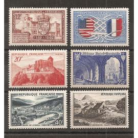 839 - 840 et 841A à 843 (1949) Dauphiné / Amitié / Série Monuments et Sites N* (cote 13,1e) (6216)