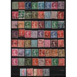 France de 1903 à 1931:Lot de 57 timbres type Semeuse.