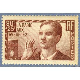 France 1938, Beau timbre Yvert 418 - La Radio Pour Les aveugles, Neuf*