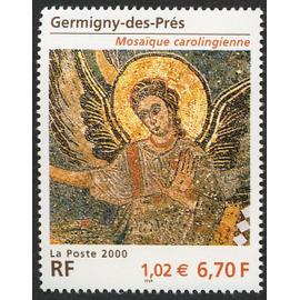 france 2000, très beau timbre neuf** luxe yvert 3358, mosaique carolingienne à germigny les prés,