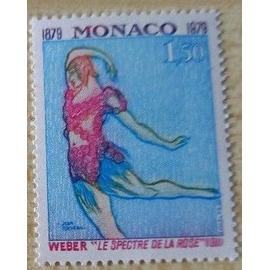 Timbre neuf Monaco de 1979, Weber, Le Sprectre de La Rose,1911, 1,50 franc.