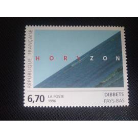 timbre FRANCE YT 2987 HORIZON peint par Dibbets - Pays-Bas 1996 ( 110706 )