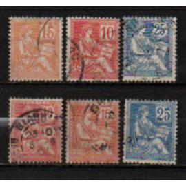 France 1900/1902: Lot de 6 timbres de type Mouchon.