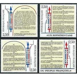 France 1989, tres Belle Serie complete Neuve** Luxe yvert 2602 2603 2604 2605 Declaration universelle Des Droits De L