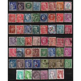 France de 1929 ? nos jours: Lot de 50 timbres petit format, oblit?r?s.