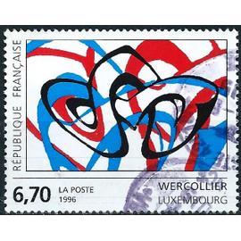 France 1996, Beau Timbre Yvert 2986, Série Artistique, Dessin De Wercollier, Peintre Luxembourgeois, oblitere, TBE.