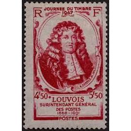 journée du timbre : michel le tellier marquis de louvois année 1947 n° 779 yvert et tellier luxe