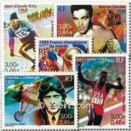 le siècle au fil du timbre (1) : le sport série ccomplète année 2000 n° 3312 3313 3314 3315 3316 yvert et tellier luxe