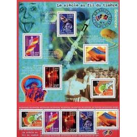 le siècle au fil du timbre (4) : sciences bloc feuillet 39 année 2001 n° 3422 3423 3424 3425 3426 yvert et tellier luxe