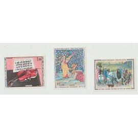Lot de 3 timbres tableaux Année 1965, Réf. 1457 à 1459, neufs sans charnière.
