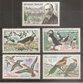 1273 à 1277 (1960) Série des Oiseaux / André Honnorat N** (cote 2,7e) (8583)