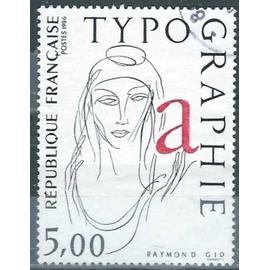 France 1986, Beau timbre Yvert 2407, Oeuvre De Raymond Gid, "La Typographie", Oblitere, Tbe -