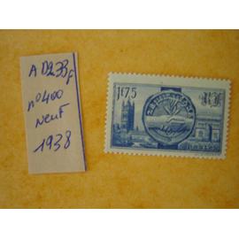 AD 233 F // Timbre France Neuf 1938 * N°400 " visite des souverains Britanniques "