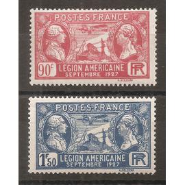 244 - 245 (1927) Légion Américaine rouge et bleu N** (cote 12e) (8466)