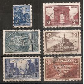 257 à 262 (1929) Série Oblitérée 9e50 (cote 54,75e) (7156)