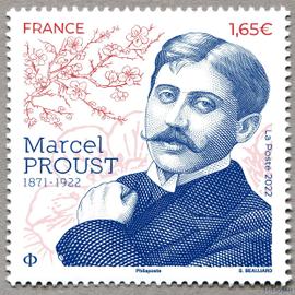 france 2022, tres beau timbre neuf** luxe, centenaire de la mort de marcel proust, ecrivain francais.