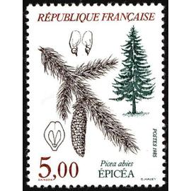 france 1985, très beau timbre neuf** luxe yvert 2387, faune et fleurs de france, les arbres, l 