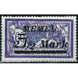 Lituanie, Enclave De Memel Sous Adm Francaise 1921 / 22, Beau Timbre Yvert 60, Type Merson 60c. violet Et Bleu Avec Surcharge "memel 2 1/2 mark", Neuf*
