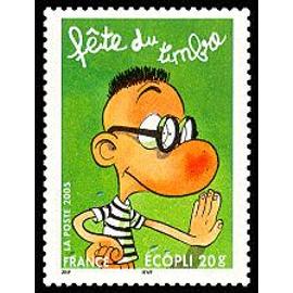 france 2005, tres beau timbre neuf** luxe yvert 3752, fete du timbre, manu personnage de zep.