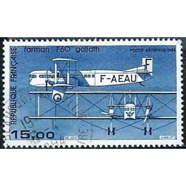 France 1984, beau timbre de poste aérienne, yvert 57, avion farman F60 Goliath, oblitéré, TBE