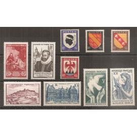 753 à 762 (1946) Série de timbres neufs N** (cote 3,2e) (8463)