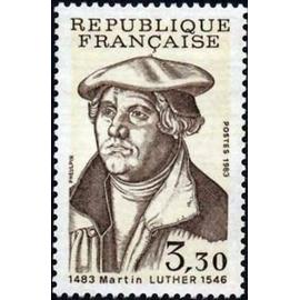 france 1983, très beau timbre neuf** luxe yvert 2256, 500eme anniversaire de la naissance de martin luther, theologien et reformateur.