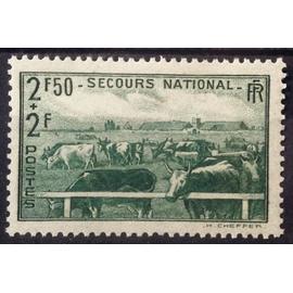 Secours National Elevage 2f50+2f vert (Très Joli n° 469) Neuf* - France Année 1940 - brn83 - N16493