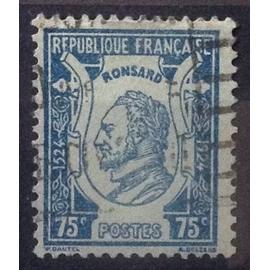 Ronsard 75c bleu / azuré (Très Joli n° 209) Obl - France Année 1924 - brn83 - N16094