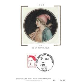 Fdc Cp 1992 - Bicentenaire de la proclamation de la république - Yvert 2773